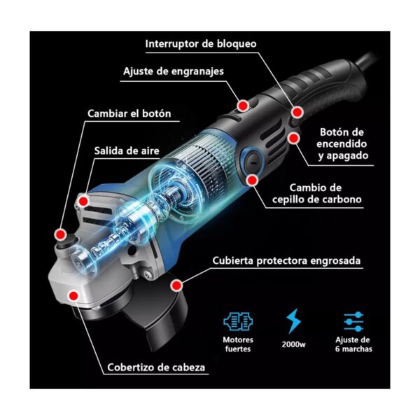Esmeriladora Angular 2000 W Con Taladro + Motosierras 3 En 1  "Envío GRATIS en el 90% de México."