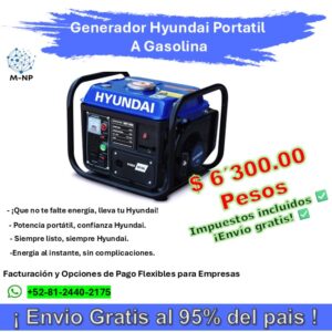 Generador Hyundai Portatil A Gasolina 800-1000w - Hhy1000 "Envío GRATIS en el 90% de México."