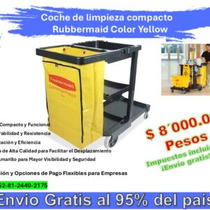 Coche de limpieza compacto Rubbermaid Color Yellow ¡Envío GRATIS y entregas en menos de 6 días!
