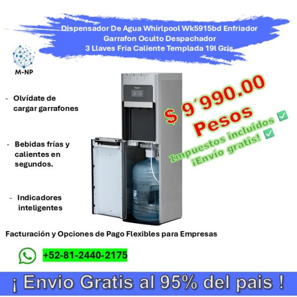 Slide1 Despachador de Agua Whirlpool WK5915BD ¡Envío GRATIS y entregas en menos de 6 días!