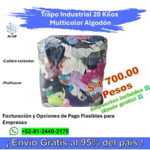 Trapo Industrial 20 Kilos Multicolor Algodon   ¡Envío GRATIS y entregas en menos de 6 días!
