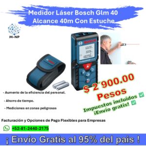 Medidor Láser Bosch Glm 40 Alcance 40m Con Estuche ¡Envío GRATIS y entregas en menos de 6 días!
