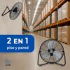 Ventilador Industrial De Piso Y Pared Narvik De 20 Pulgadas, Potente, Aspas Metálicas, 3 Velocidades
