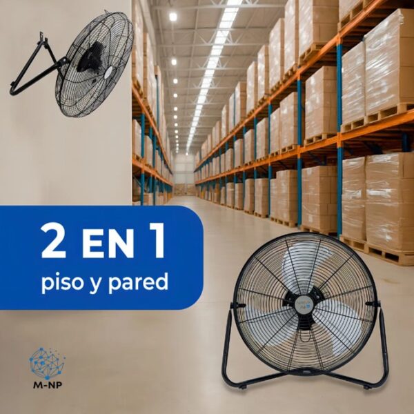 Ventilador Industrial De Piso Y Pared Narvik De 20 Pulgadas, Potente, Aspas Metálicas, 3 Velocidades