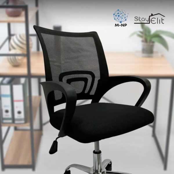 Silla Ejecutiva Stay Elit Oficina Ergonómica Escritorio Negro tapizado de malla transpirable