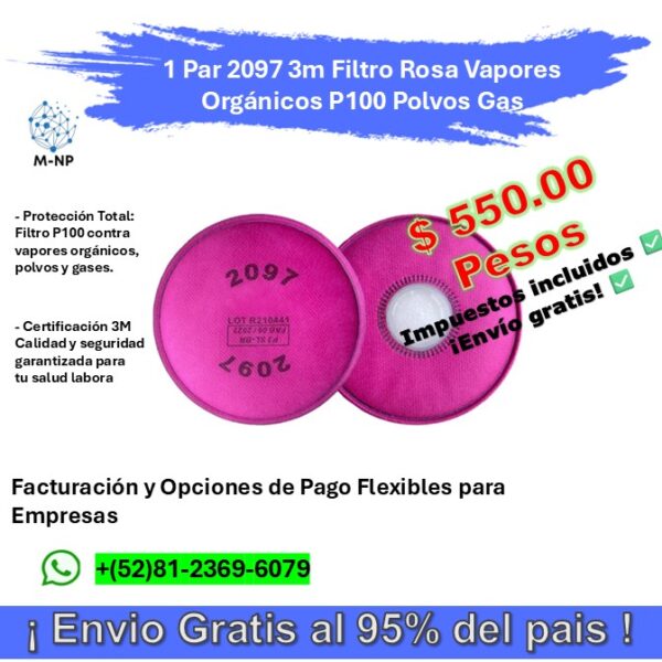 1 Par Filtros Para 2097 Para Mascarilla 6200 6800 6900 5000