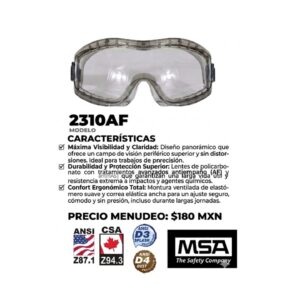 M-NP |  Goggles antiempaño y antirayadu ras de policarbonato.