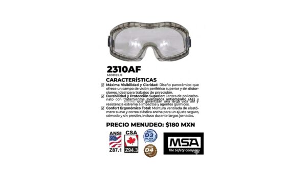 M-NP |  Goggles antiempaño y antirayadu ras de policarbonato.