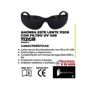 M-NP | Lente de Protección Industrial DexterHand - Modelo 112GR
